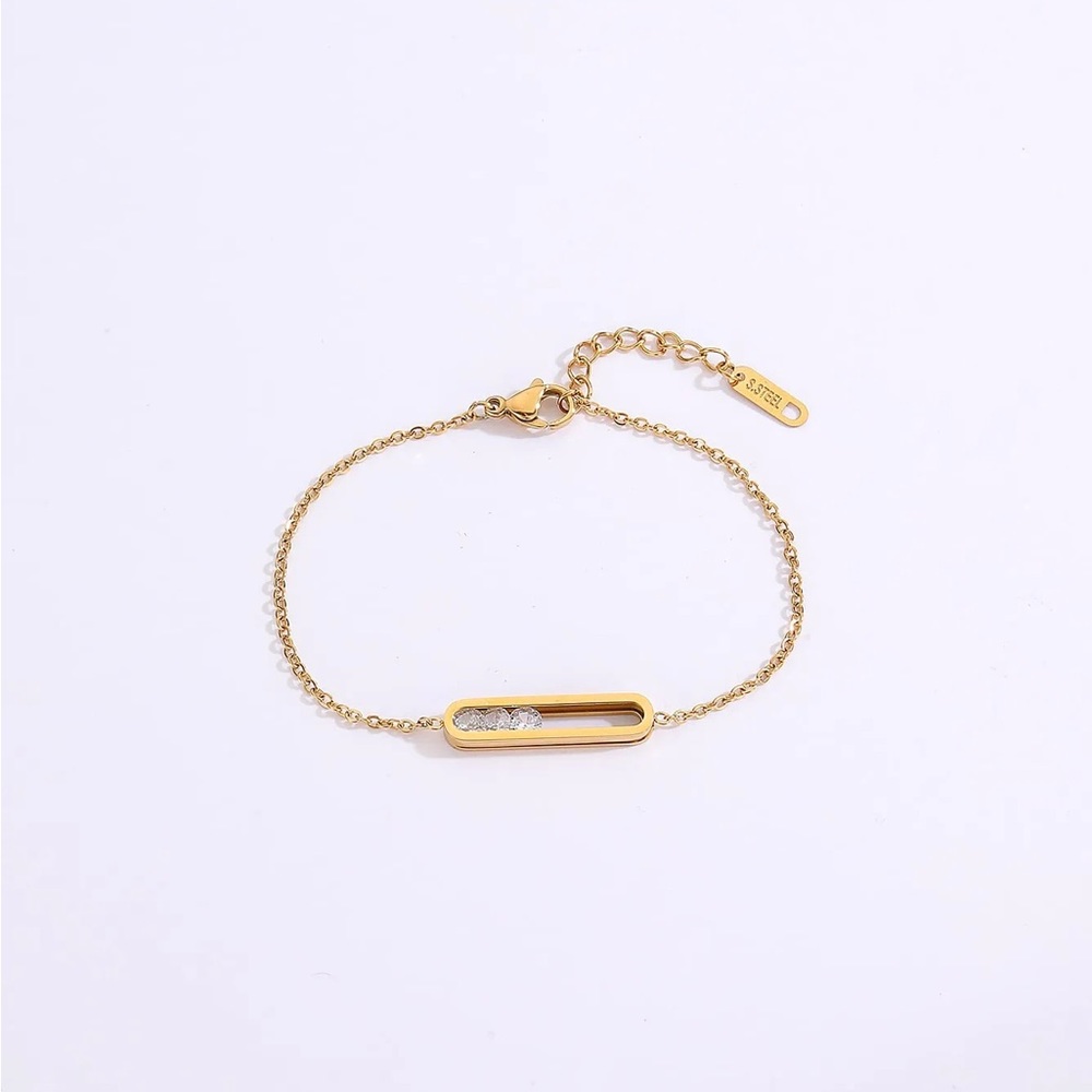18K Gold plated zircon bracelet - Picture 2 of 4